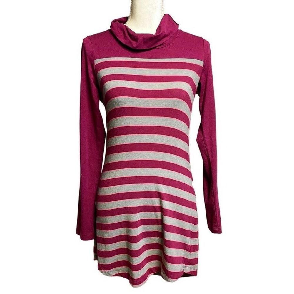 Lolë Women's Dress Long Sleeve Knit Cowl Neck Stripes‎ Bodycon Dress XS